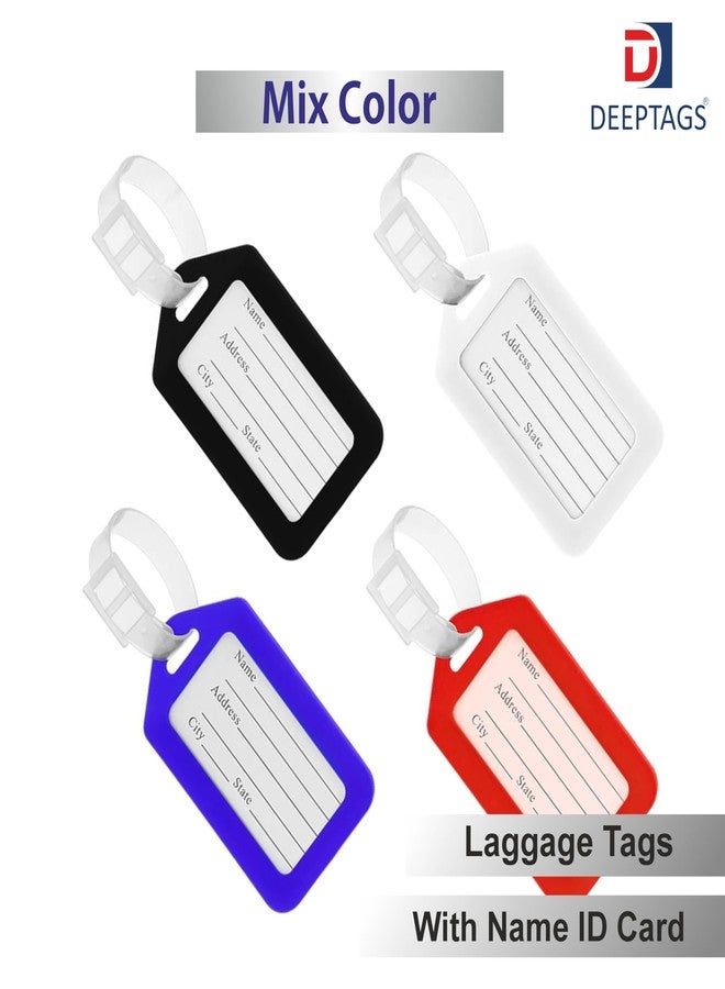 DEEPTAGS Luggage Tags, Plastic Luggage Identifiers with Lanyard, Travel Suitcase Bag Baggage Tags, Luggage Label, Multicolor - 6 PCS - Image 3