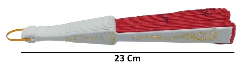 Gold Leaf GOLD LEAF 3Piece Multicolour Retro Folding Hand Fans Silk Plastic Small 22 x 50 cm open 22 x 15 x 19 cm folded Foldable Manual Indoor Use Perfect for Hot Flash Decoration Dance Gift  - Image 3
