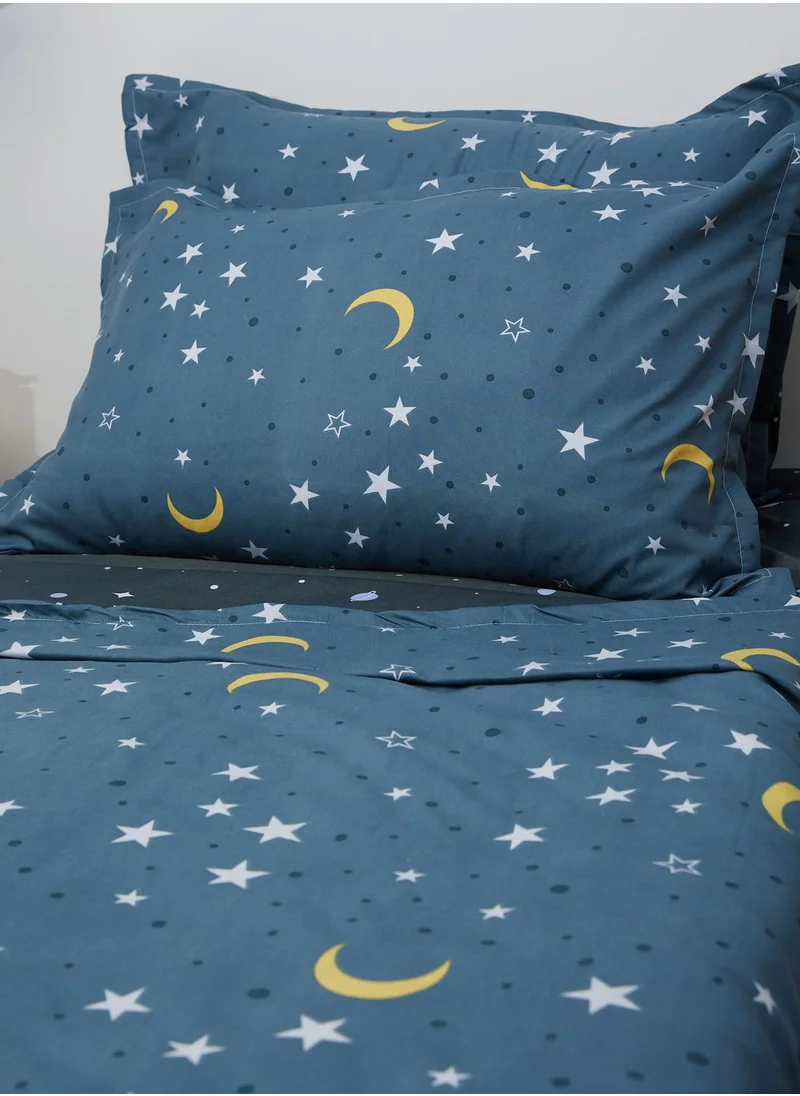 Pink Cactus Stars & Moon Print Bedding Set - Double