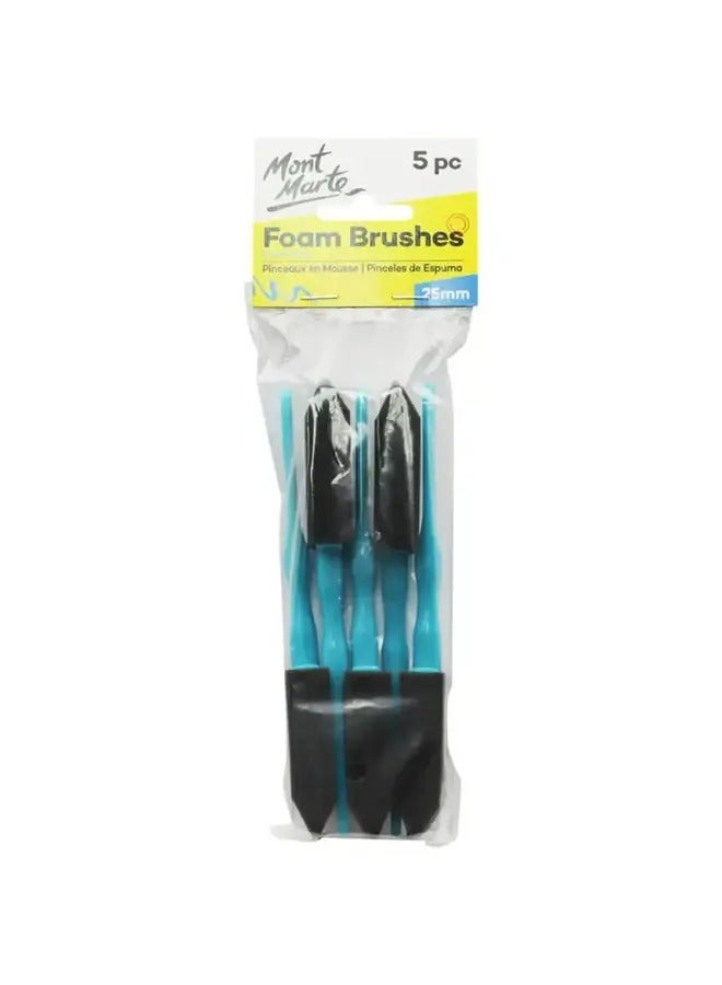 Montmarte MM Foam Hobby Brush Poly Bag 25mm - 5PC - Image 1