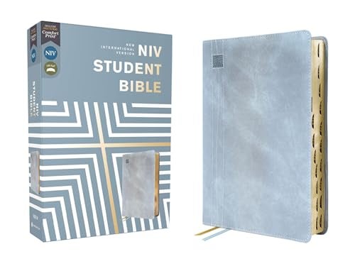 Niv Student Bible Leathersoft Teal Thumb Indexed Comfort Print 