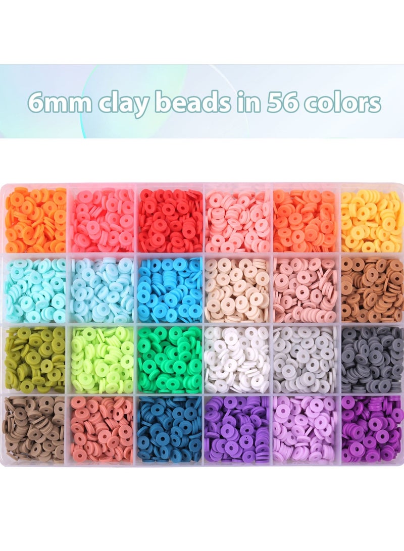 INGUNAR Bracelet Making Kit, 10,000 Pcs Polymer Clay Beads, 48 Colors Round Letter Beads Jewelry Making Kit Friendship Bracelets Heshi Beads with Charms Strings Crafts Gift for Girls Adults (3 Boxes) - Image 2