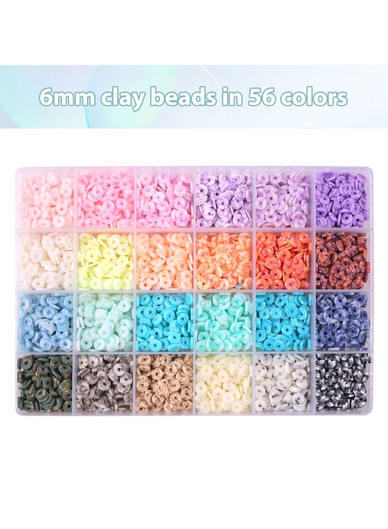 INGUNAR Bracelet Making Kit, 10,000 Pcs Polymer Clay Beads, 48 Colors Round Letter Beads Jewelry Making Kit Friendship Bracelets Heshi Beads with Charms Strings Crafts Gift for Girls Adults (3 Boxes) - Image 3