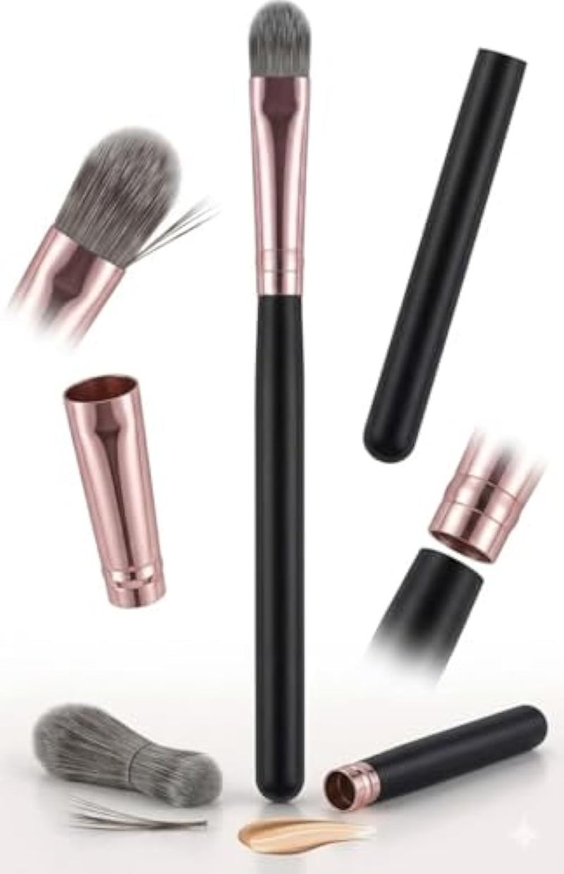 1Pc Concealer Brush for Under Eye Face Sun Spots Acne Blemishes Professional Makeup Brush for Liquid Cream Concealing Contouring Setting and Blending-WHITE COLOR - Image 3