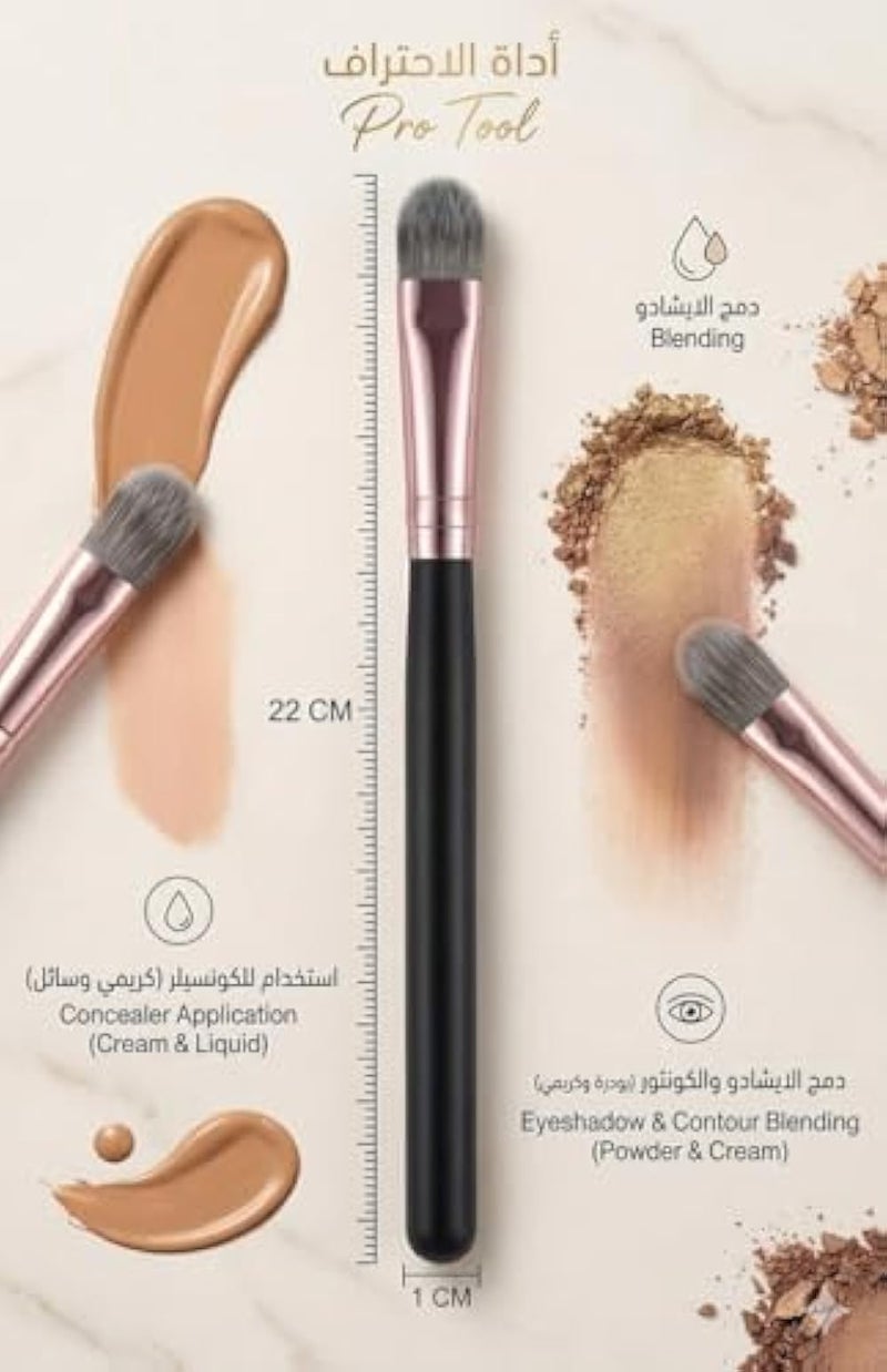 1Pc Concealer Brush for Under Eye Face Sun Spots Acne Blemishes Professional Makeup Brush for Liquid Cream Concealing Contouring Setting and Blending-WHITE COLOR - Image 2