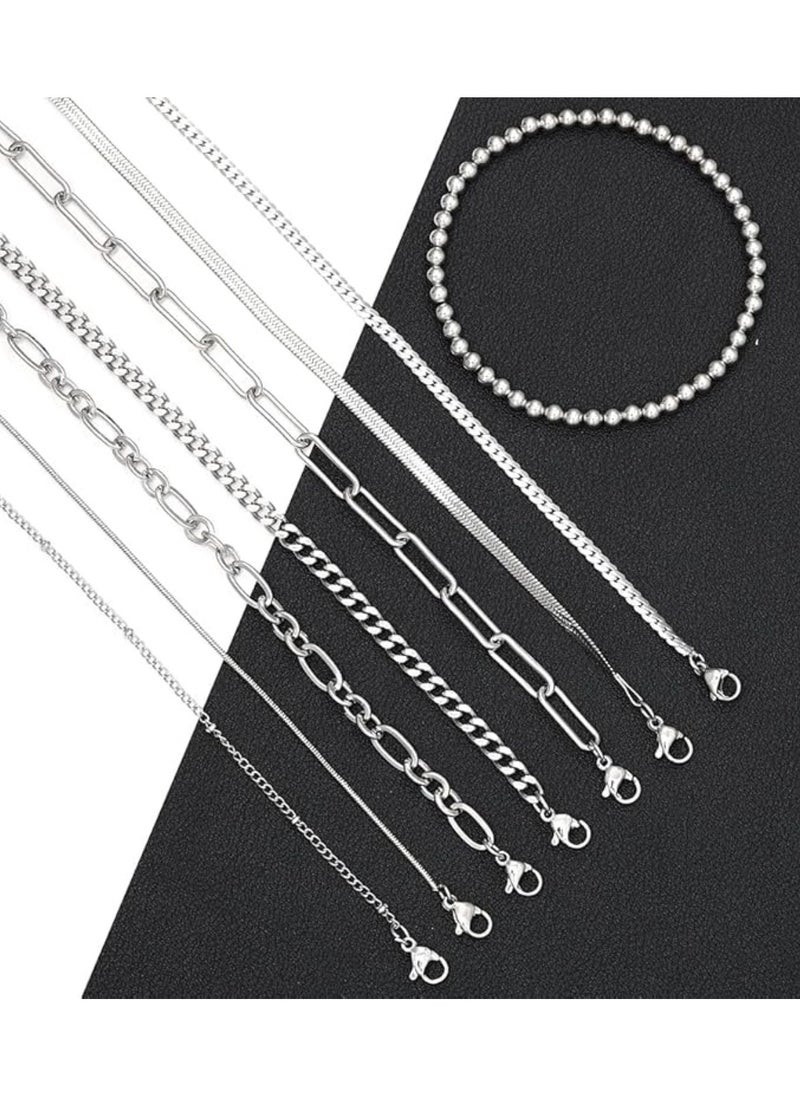 Huitich - Elegant 8-Piece Silver Bracelet Set for Women - Image 1