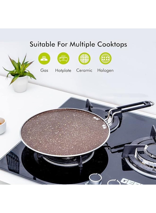30 cm Aluminium Smart Dosa Tawa – Non-Stick Flat Griddle Pan for Dosa, Roti & Crepes, Black – Model RF9704 - Image 3