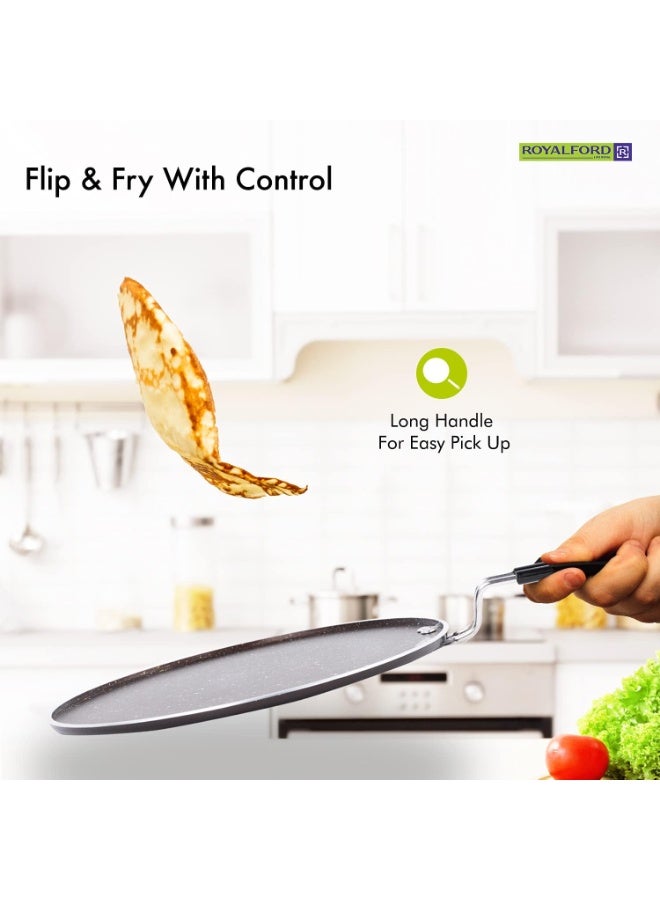 30 cm Aluminium Smart Dosa Tawa – Non-Stick Flat Griddle Pan for Dosa, Roti & Crepes, Black – Model RF9704 - Image 4