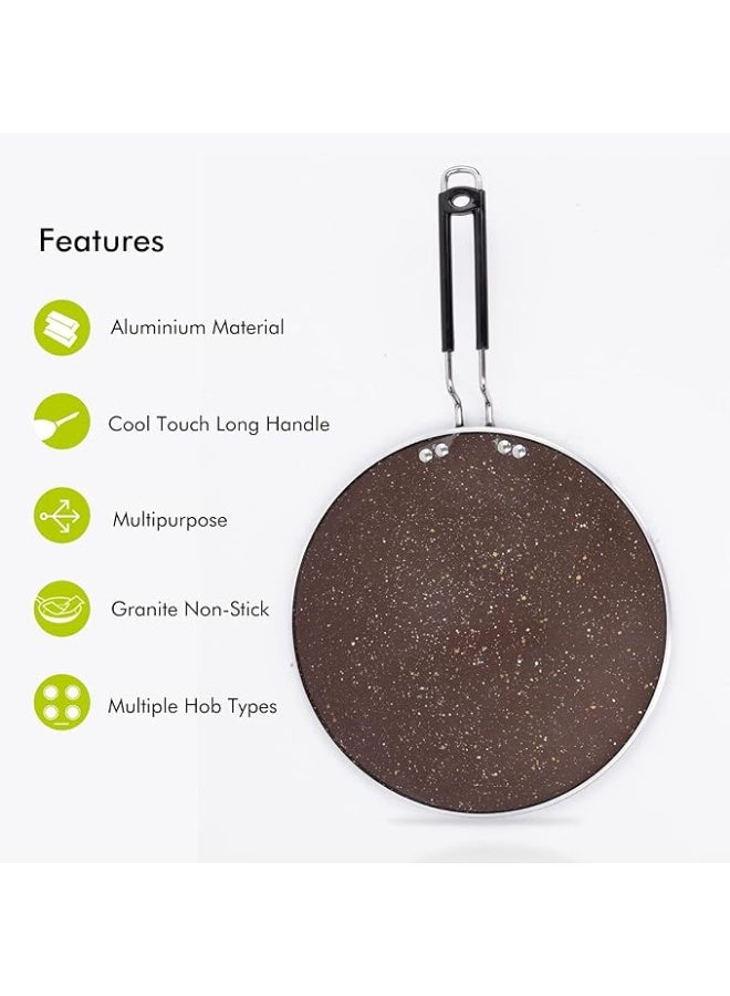 30 cm Aluminium Smart Dosa Tawa – Non-Stick Flat Griddle Pan for Dosa, Roti & Crepes, Black – Model RF9704 - Image 2