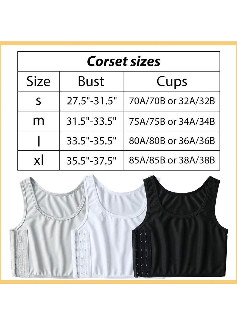 SYOSI - Women's Casual Sport Chest Vest, Women Breathable Cotton Elastic Band Chest Binder Tank Top, for Chest Breathable Sports Bra Binder Women's Bustiers Corsets, Four Seasons Sports Tank Tops (Size:XL) - Image 1