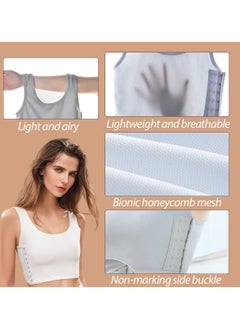 SYOSI Women's Casual Sport Chest Vest, Women Breathable Cotton Elastic Band Chest Binder Tank Top, for Chest Breathable Sports Bra Binder Women's Bustiers Corsets, Four Seasons Sports Tank Tops (Size:XL)  - Image 2