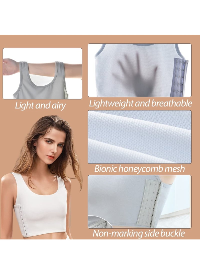 SYOSI - Women's Casual Sport Chest Vest, Women Breathable Cotton Elastic Band Chest Binder Tank Top, for Chest Breathable Sports Bra Binder Women's Bustiers Corsets, Four Seasons Sports Tank Tops (Size:XL) - Image 1