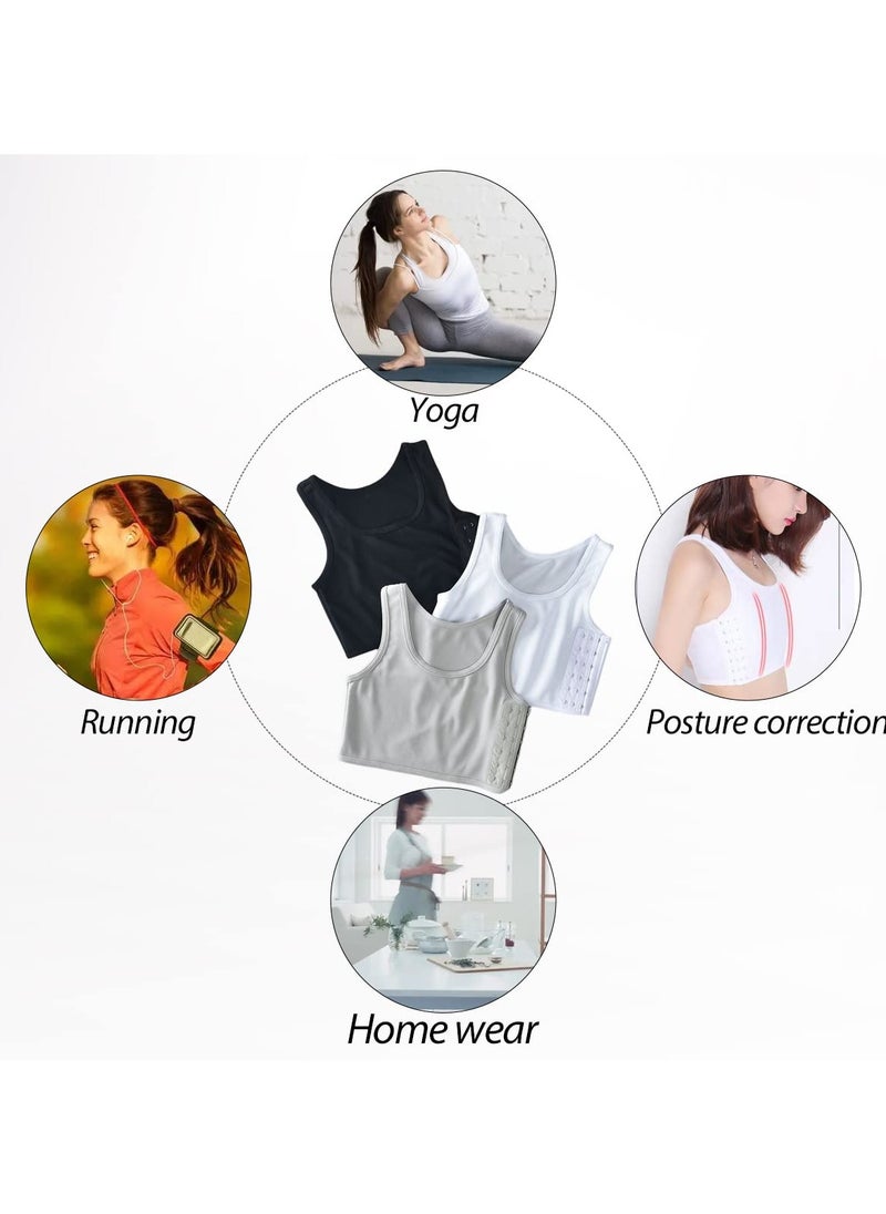 SYOSI - Women's Casual Sport Chest Vest, Women Breathable Cotton Elastic Band Chest Binder Tank Top, for Chest Breathable Sports Bra Binder Women's Bustiers Corsets, Four Seasons Sports Tank Tops (Size:XL) - Image 1