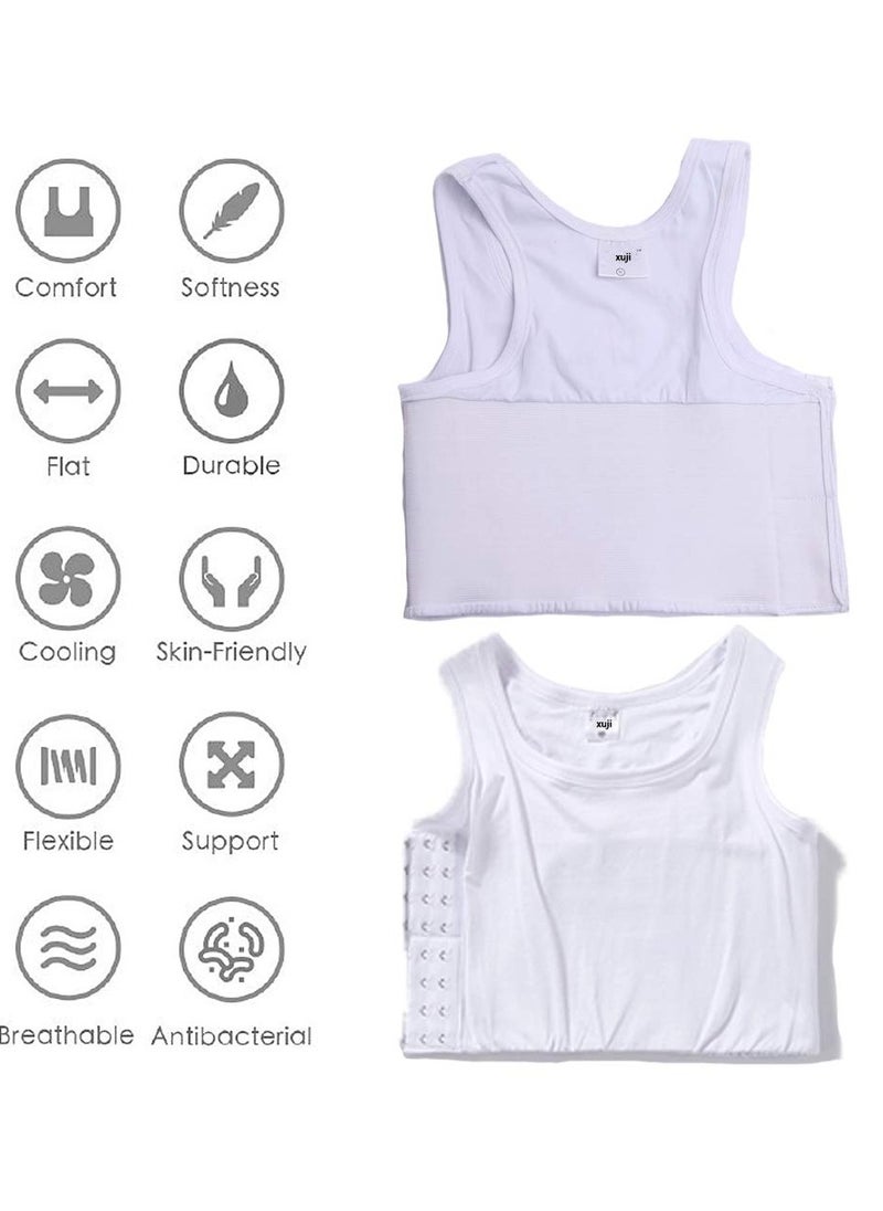 SYOSI - Women's Casual Sport Chest Vest, Women Breathable Cotton Elastic Band Chest Binder Tank Top, for Chest Breathable Sports Bra Binder Women's Bustiers Corsets, Four Seasons Sports Tank Tops (Size:XL) - Image 1