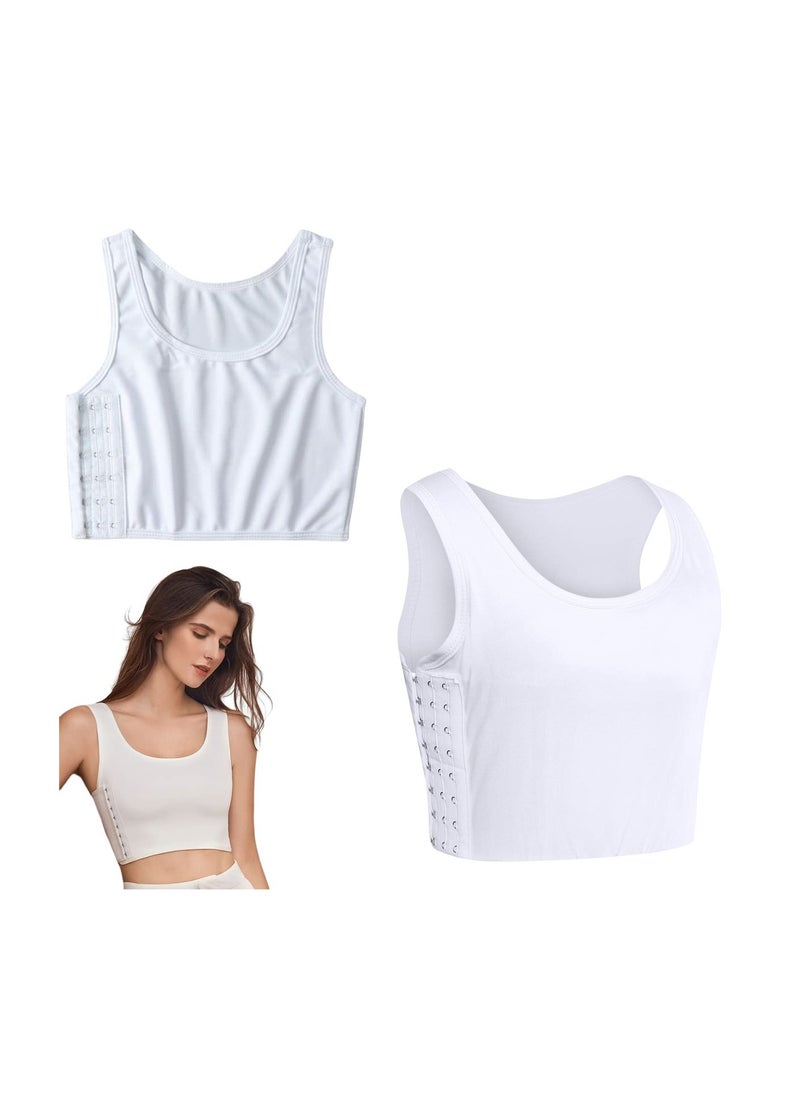 SYOSI - Women's Casual Sport Chest Vest, Women Breathable Cotton Elastic Band Chest Binder Tank Top, for Chest Breathable Sports Bra Binder Women's Bustiers Corsets, Four Seasons Sports Tank Tops (Size:XL) - Image 1