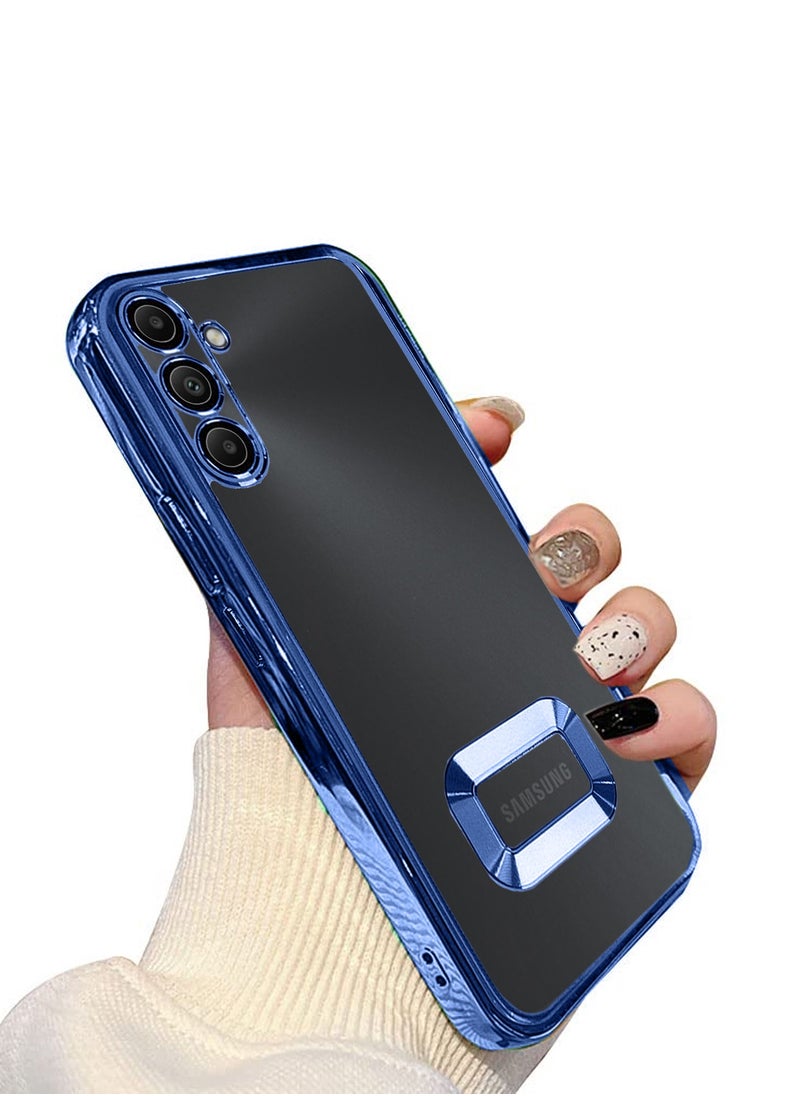 TPU Luxury Plating Raised Lips Camera Hole Case Cover For Samsung Galaxy A55 5G 2024 Blue