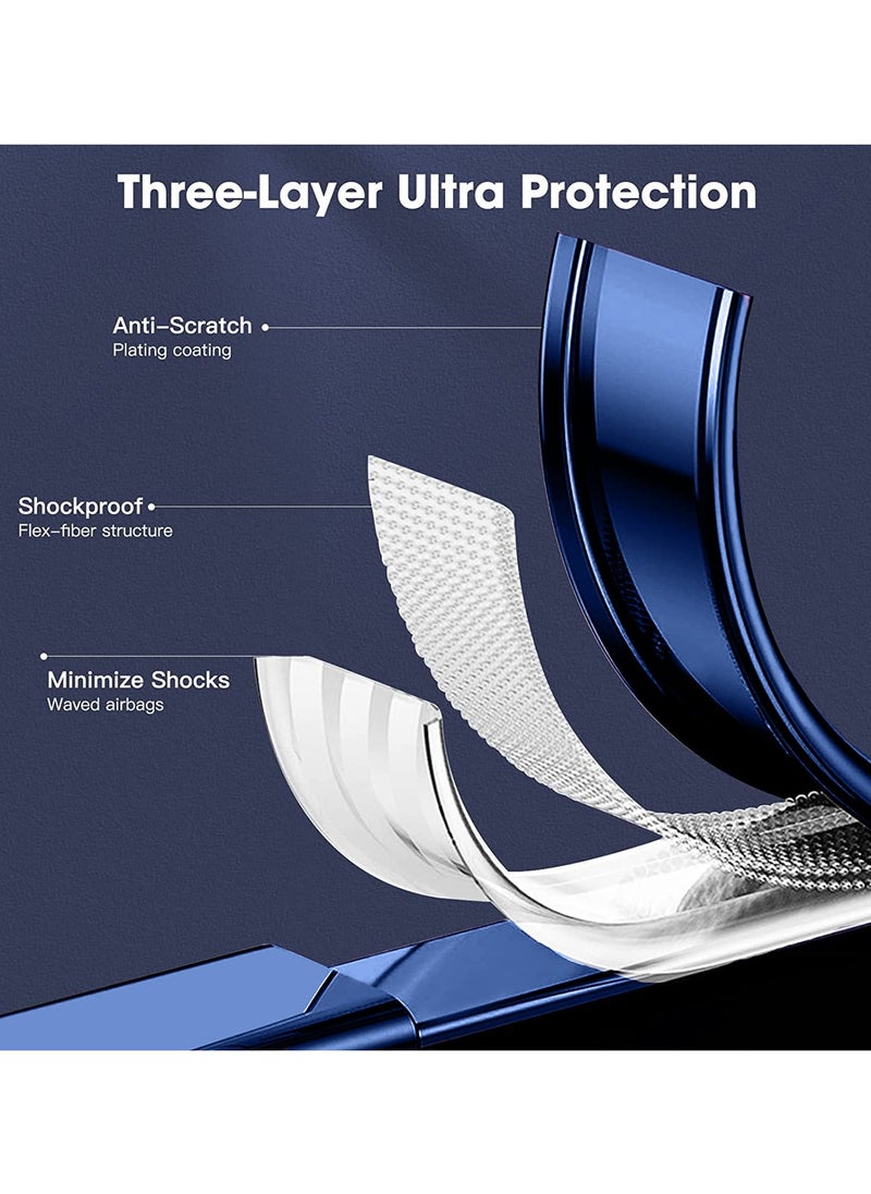 TPU Luxury Plating Raised Lips Camera Hole Case Cover For Samsung Galaxy A55 5G 2024 Blue