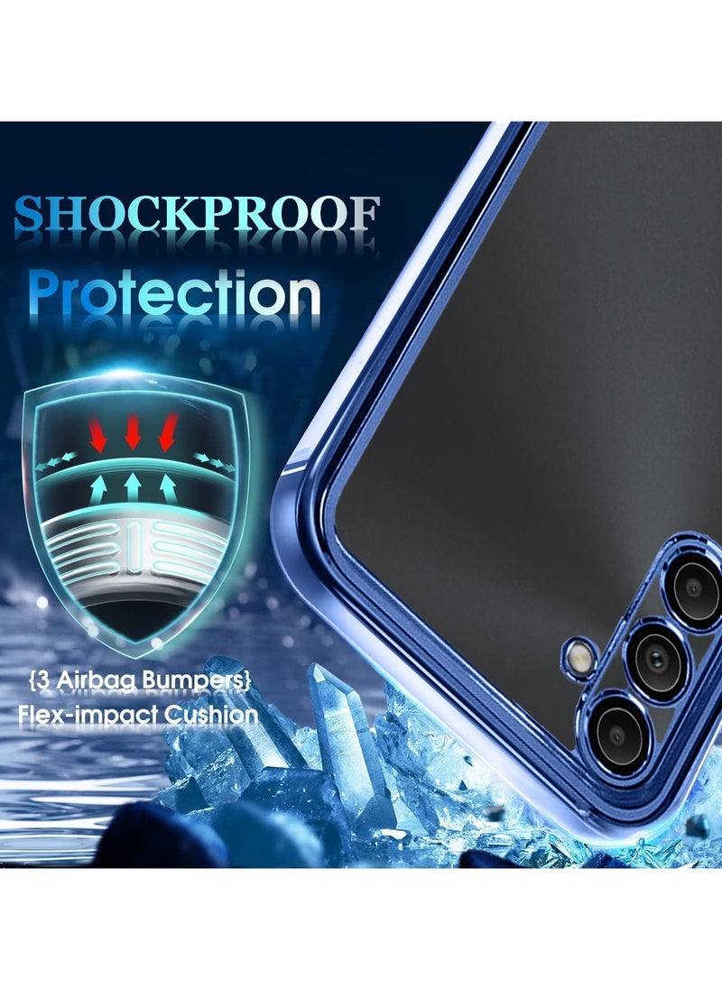 TPU Luxury Plating Raised Lips Camera Hole Case Cover For Samsung Galaxy A55 5G 2024 Blue