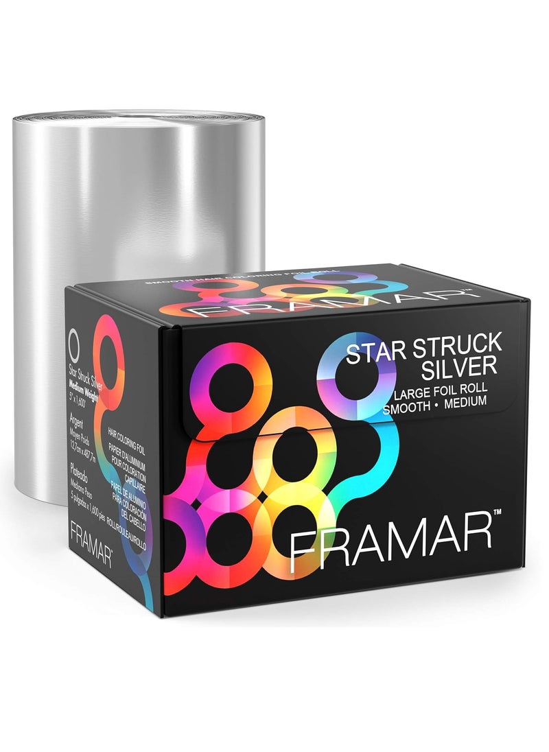 framar Framar Star Struck Silver Roll Aluminum Foil, Hair Foils For Highlighting, Hair Color - Medium 1600 ft  - Image 1