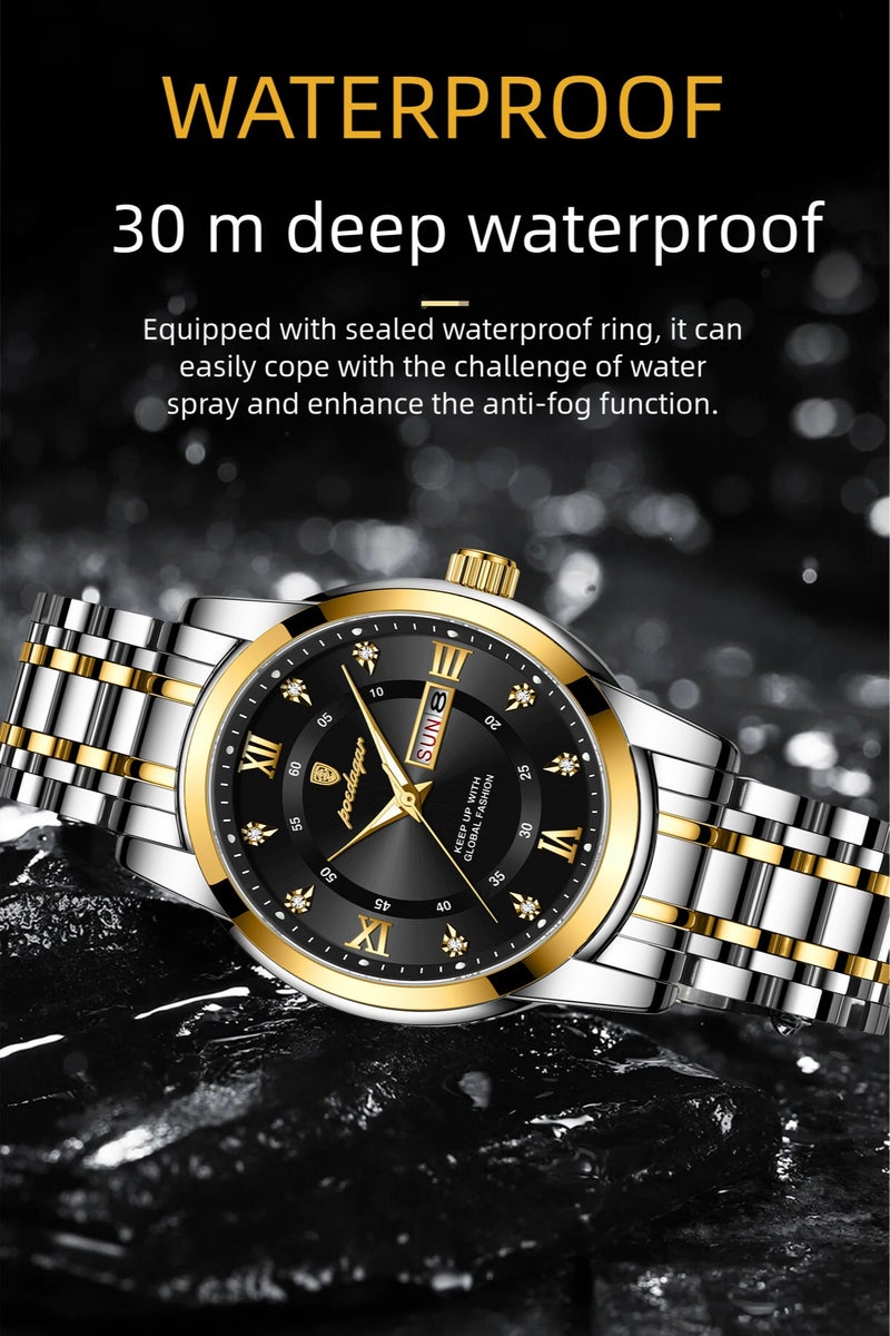 POEDAGAR Watches for Men ,Man Watch Waterproof Luminous Men's Watch Quartz-41mm - Image 3