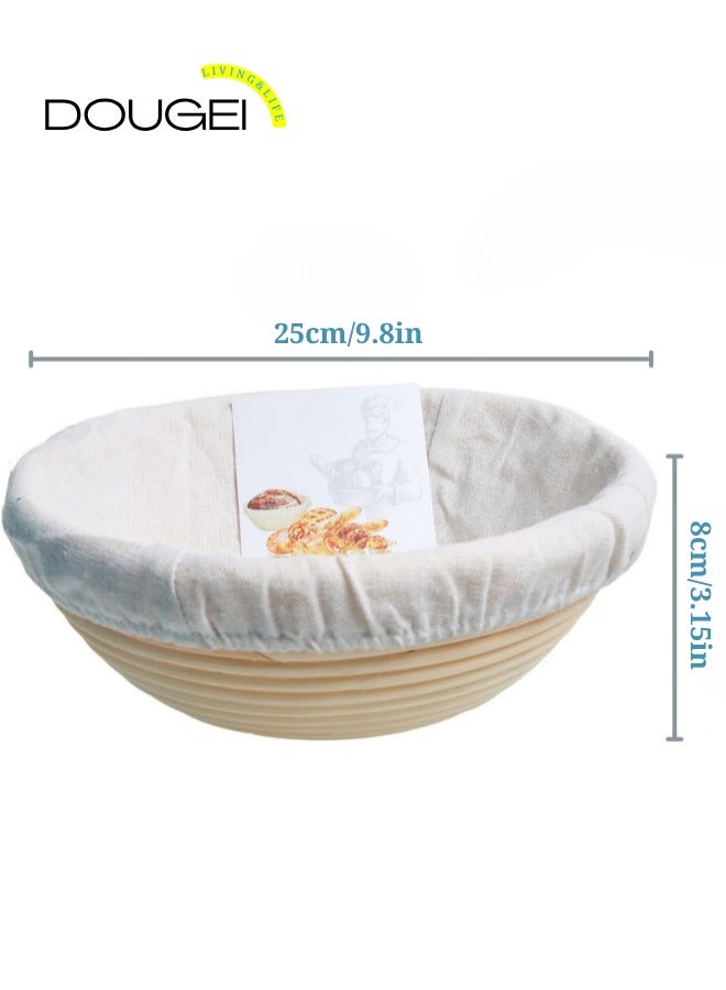 DOUGEI Banneton Bread Proofing Basket, Sourdough Bread Baking Supplies, Round 9 Inch Sourdough Starter Kit, Proofing Basket for Bread Baking, Bread Making Supplies Tools, Banneton Basket Gift Set - Image 2