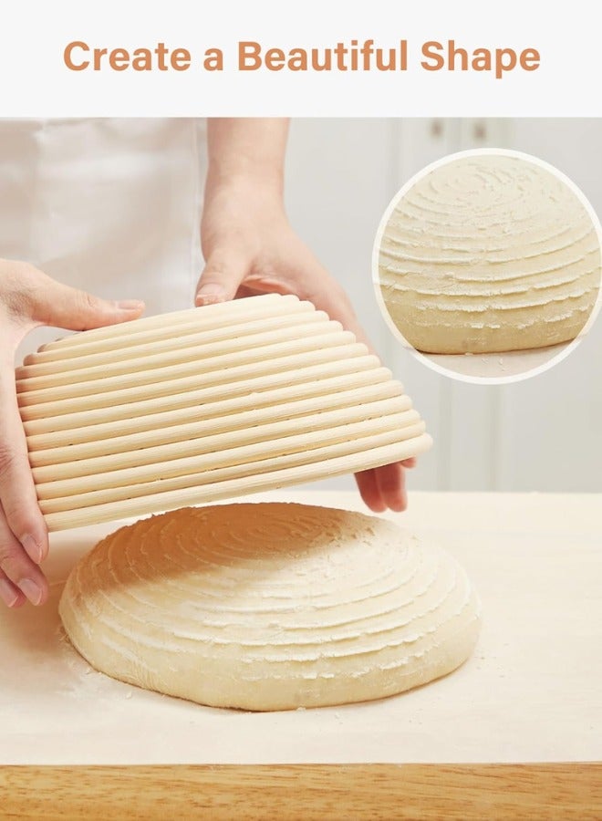 DOUGEI Banneton Bread Proofing Basket, Sourdough Bread Baking Supplies, Round 9 Inch Sourdough Starter Kit, Proofing Basket for Bread Baking, Bread Making Supplies Tools, Banneton Basket Gift Set - Image 5