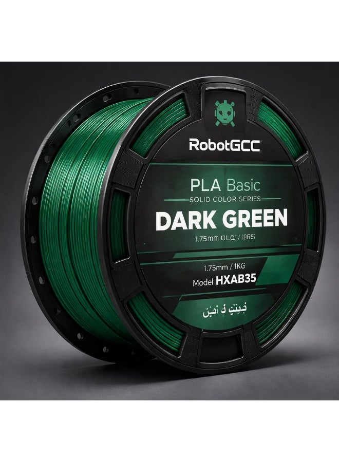 robotgcc PLA Basic Dark Green 1.75mm 3D Printing Material 1KG Spool for FDM 3D Printer Smooth Extrusion Stable Diameter Low Warping Strong Layer Adhesion Easy Print High Precision Consistent Flow Prototyping DIY Projects Educational Use Reliable Performance Clean Surface Finish - Image 2