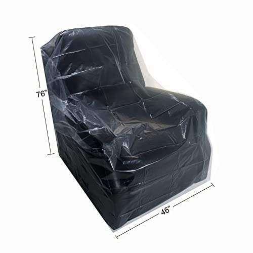 Uboxes (72x46) Chair Covers 2 MIL Heavy Duty Polyethylene to Protect Items from Dust Dirt and Spills, Clear, Set of 2 - Image 2
