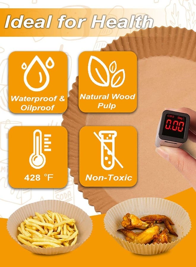 JAGDIV Air Fryer Disposable Paper Liner Disposable air Fryer Paper Liners, Water-Proof, Oil-Proof, Food Grade Parchment for Baking Roasting Microwave - Image 2