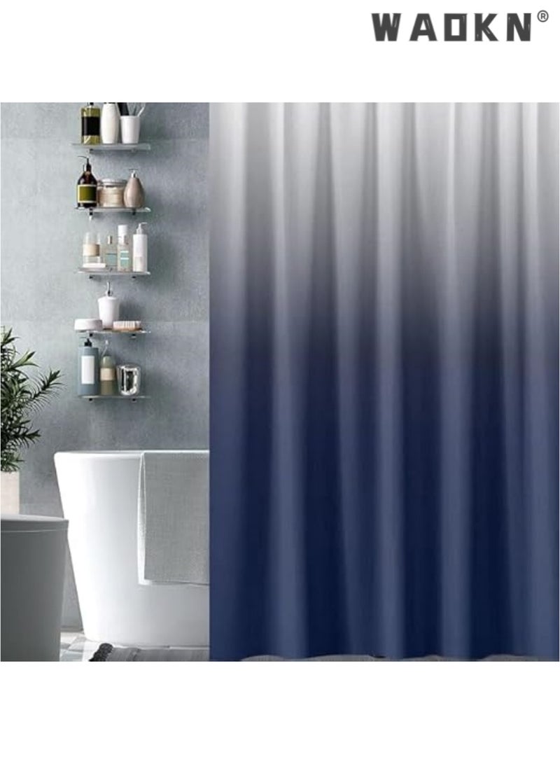 WAOKN Luxury Shower Curtain - Ultra Waterproof & Durable, Mildew & Stain Resistant, Elegant Black and White Square Pattern Design, Perfect Fit for Modern Bathrooms(Blue gradient, 71x71Inch/180x180cm) - Image 5