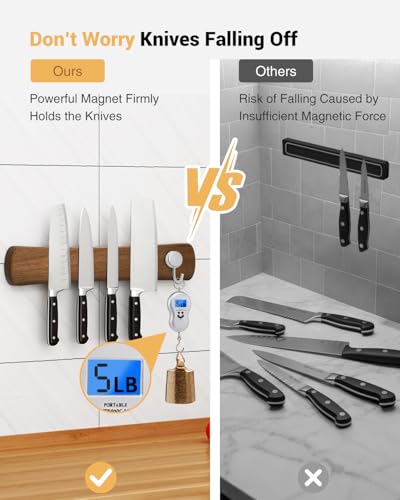 Swaitee Magnetic Knife Holder for Wall, 10 Inch Wood Strong Magnetic Knife Strip, Small Kitchen Storage Space Savers, Rv Apartment Farmhouse Accessories Organizer, Housewarming Gifts for New Home - Image 4
