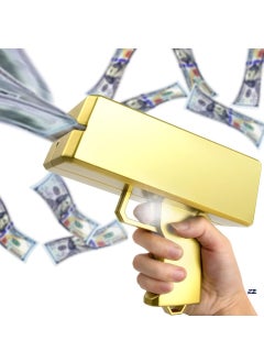 Golden Money Shooter, Make it Rain/Spray Money Gun Paper Playing Toy, Handheld Spray Cash Gun for Game, Movies, Party Supplies