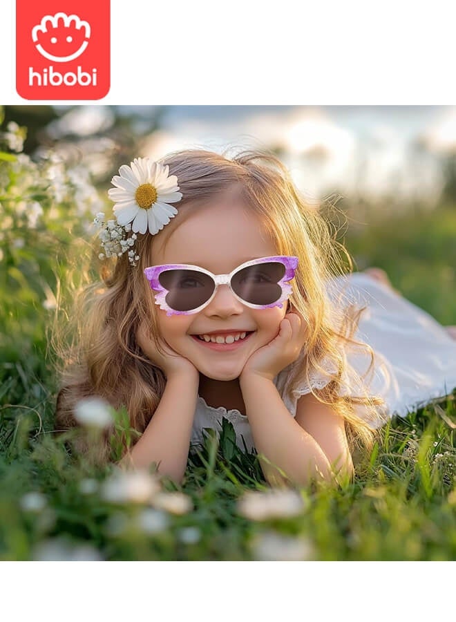 hibobi Hibobi 2-Piece Girls’ Butterfly Sunglasses & Carry Case Set – UV Protection, Sparkly Frame, Fantasy Pink Design – Ideal for Travel, Gifts & Dress-Up  - Image 4