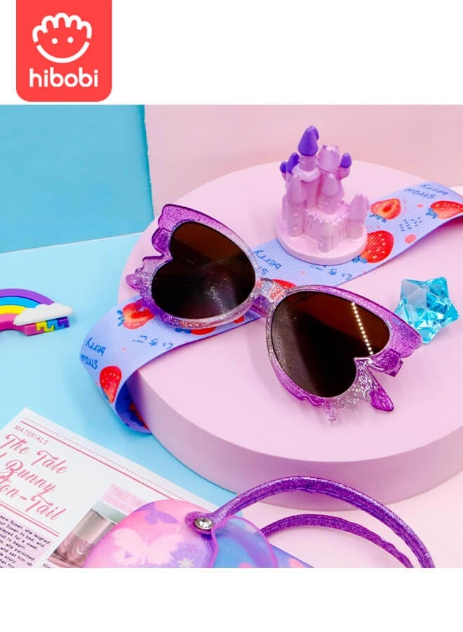 hibobi Hibobi 2-Piece Girls’ Butterfly Sunglasses & Carry Case Set – UV Protection, Sparkly Frame, Fantasy Pink Design – Ideal for Travel, Gifts & Dress-Up  - Image 3