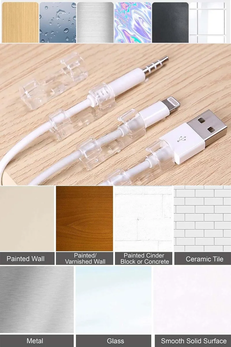 Pikas Cable Organizer Wall Tiles Glass Cable Holder Adhesive Clip