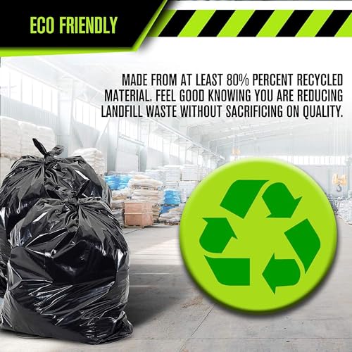 Aluf Plastics 65 Gal Black Heavy Duty Garbage Bags 1.5 Mil - 50"x 48" - Pack of 50 - For Contractor, Outdoor, Construction, & Storage - Image 5