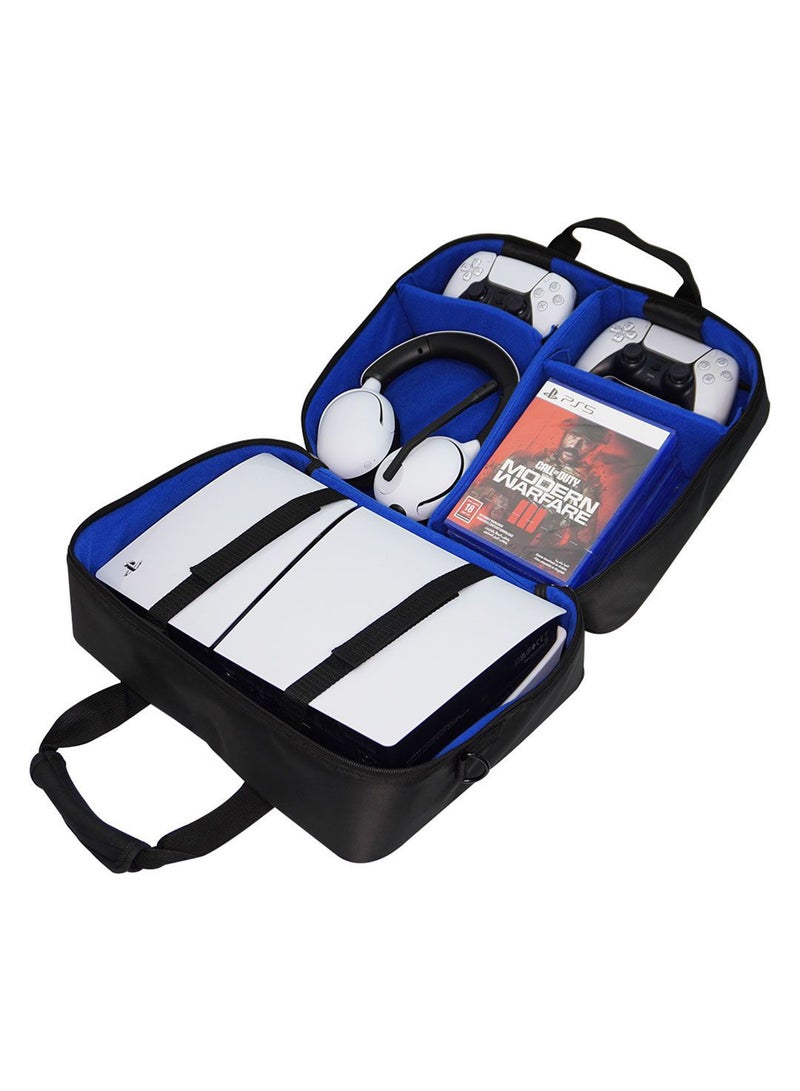 GamerTek PS5 Carrying Case - Compatible with PS5, Travel Bag Holds Playstation 5 Console, DualSense Controllers, Cables and Other Accessories - Image 2