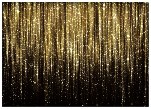 WOLADA Black and Gold Backdrop Black Gold Photo Backdrop Wedding Birthday Baby Shower Party Photo Studio 7x5FT FW53 - Image 1