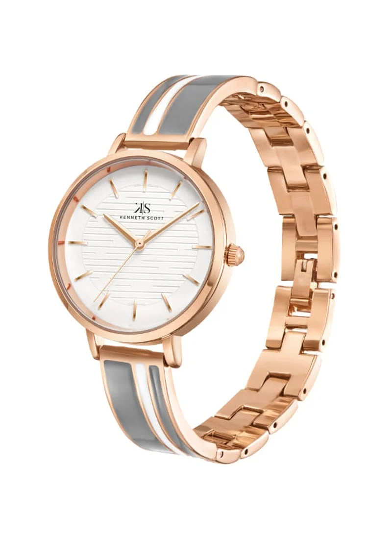 KENNETH SCOTT Kenneth Scott K23501-RBXX Women's Analog Display Watch & Alloy Strap Grey