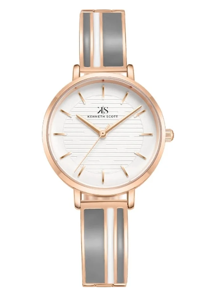 KENNETH SCOTT Kenneth Scott K23501-RBXX Women's Analog Display Watch & Alloy Strap Grey
