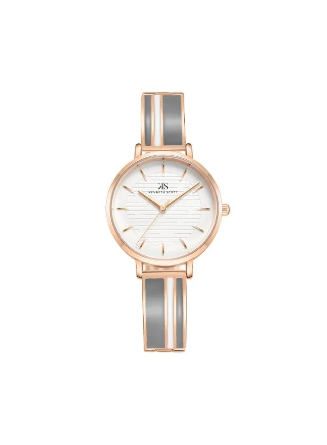 KENNETH SCOTT Kenneth Scott K23501-RBXX Women's Analog Display Watch & Alloy Strap Grey