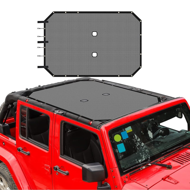 RTTCZ for Jeep JKU Sunshade Mesh Shade Top 4 Door for Jeep Wrangler 20072017 JKU Black Bikini Top