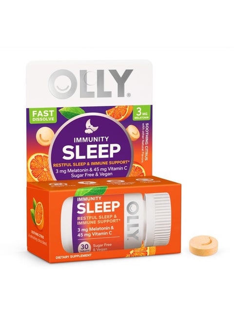 Immunity Sleep Fast Dissolves, 3mg Melatonin, Vitamin C, Citrus Flavor, 30 Day Supply - 30 Count
