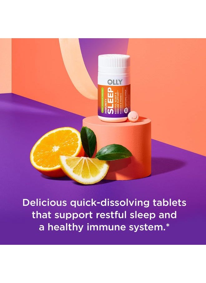 Immunity Sleep Fast Dissolves, 3mg Melatonin, Vitamin C, Citrus Flavor, 30 Day Supply - 30 Count