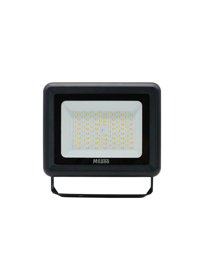DANUBE HOME Milano 50W Flood Light With Power & Color Adjustable - Black Durable Aluminium+Iron+Glass Flood & Spike Lights 3 Color Halogen Light Outdoor Lighting For Gardens, Patios, & Pathways - 20X20X5Cm 