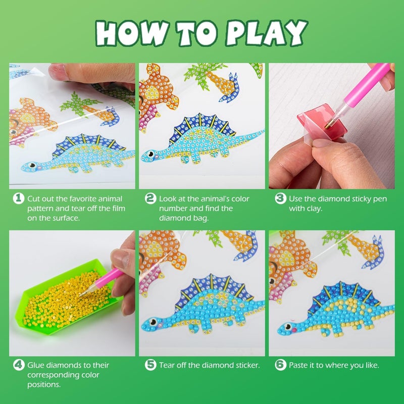 Labeol Diamond Art Kits for Kids Boys and Girls Ages 6-8-10-12 Easy to DIY Creative Diamond Art Sticker Craft by Numbers Kits for Kids and Adult Beginners (Colorful) - Image 5