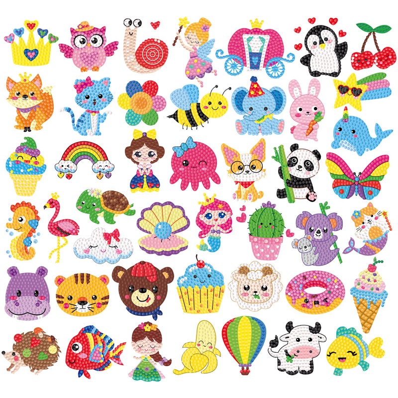 Labeol Diamond Art Kits for Kids Boys and Girls Ages 6-8-10-12 Easy to DIY Creative Diamond Art Sticker Craft by Numbers Kits for Kids and Adult Beginners (Colorful) - Image 1