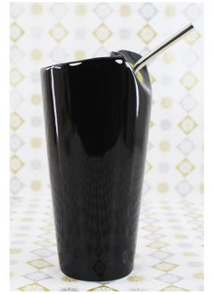Exotic Mugs Coffee Mug, Large-capacity Straw Ceramic Cup, Office Coffee Cup, Breakfast Bone China Mug, Household Beverage Cup (Color: Black, Size : 480ml), Gift  - Image 3