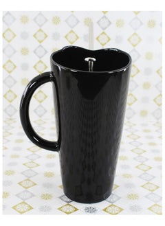 Exotic Mugs Coffee Mug, Large-capacity Straw Ceramic Cup, Office Coffee Cup, Breakfast Bone China Mug, Household Beverage Cup (Color: Black, Size : 480ml), Gift  - Image 5