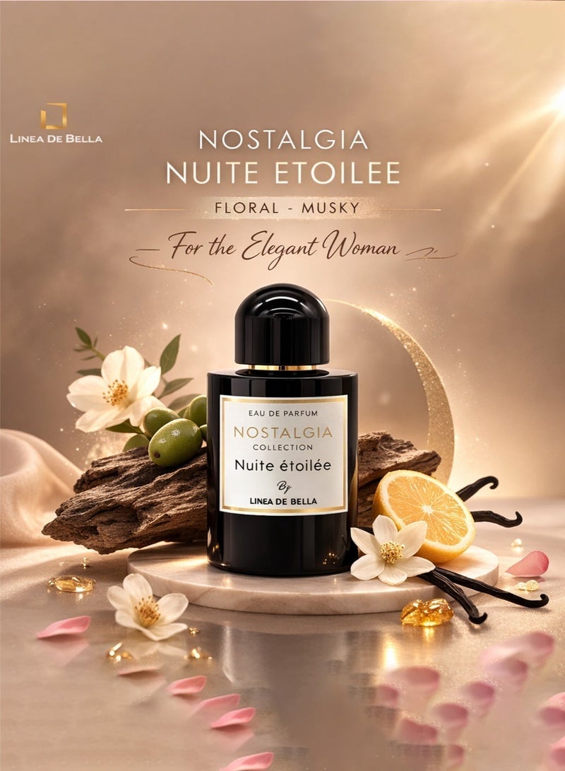 Linea De Bella Nostalgia Nuite Etoilee Eau De Parfum 100ML – Ambergris & Musk Floral Fragrance | Lemon, Patchouli & Warm Long Lasting Perfume - Image 4